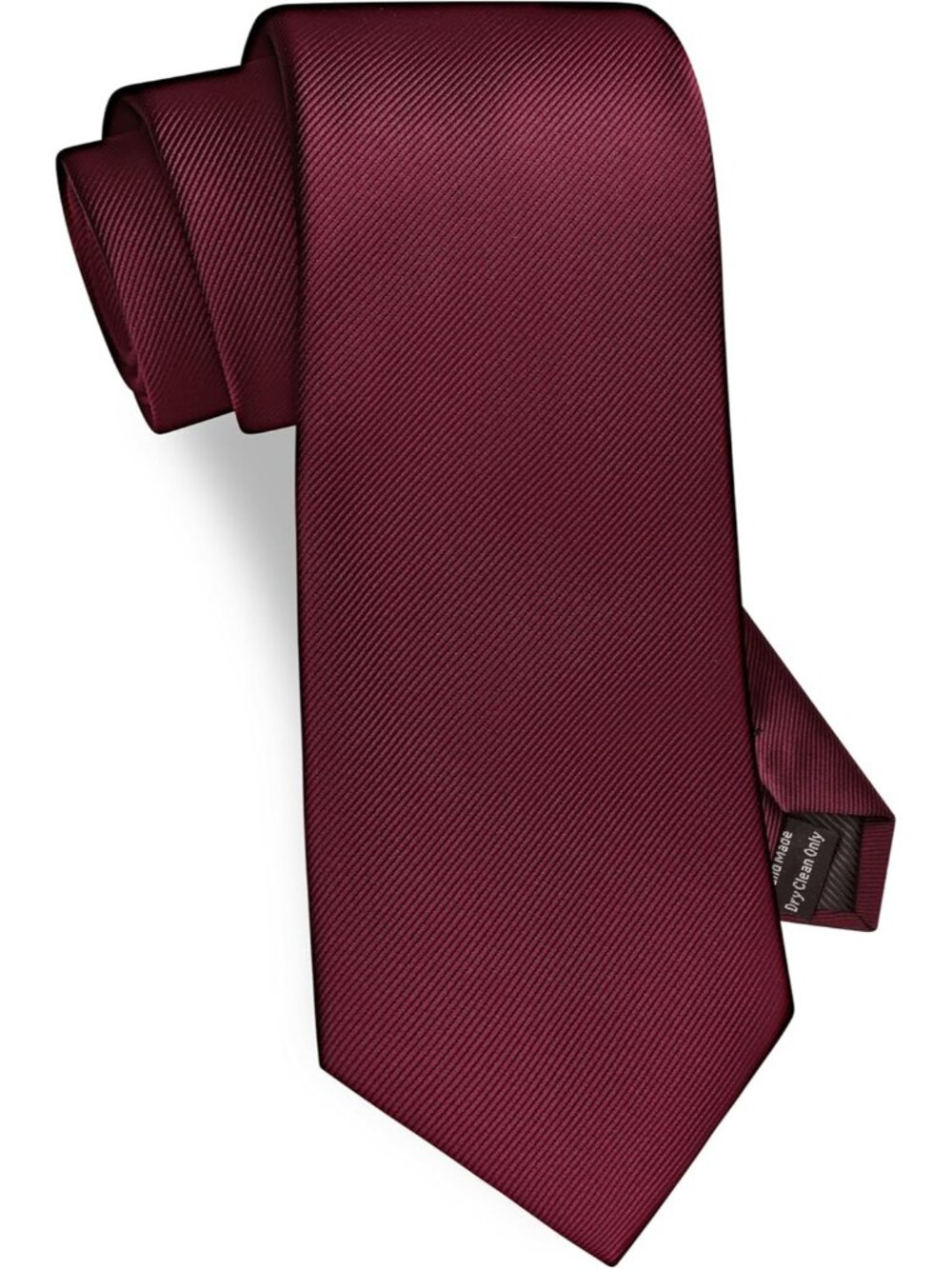 Men's Burgundy Solid Twill Textured Woven Silk Formal Necktie For Wedding Dress